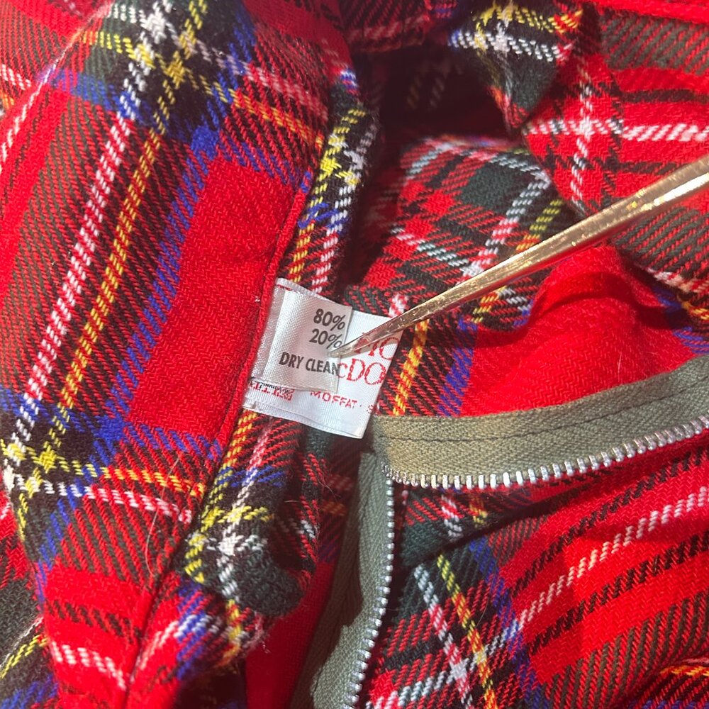 Fiona‎ McDonald Vintage Scottish Plaid Wool Poncho Youth S Fringe Capelet Preppy - Picture 7 of 8